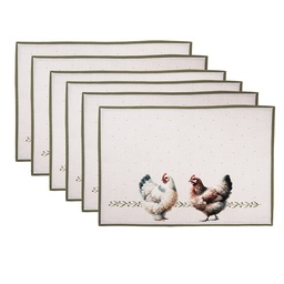 [BYC40] Tischsets 6er Set Beige Braun 48x33 cm