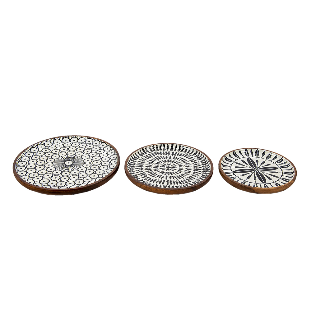 Servierschalen 3er Set Mehrfarbig Ø 28x2 / Ø 23x2 / Ø 20x2 cm