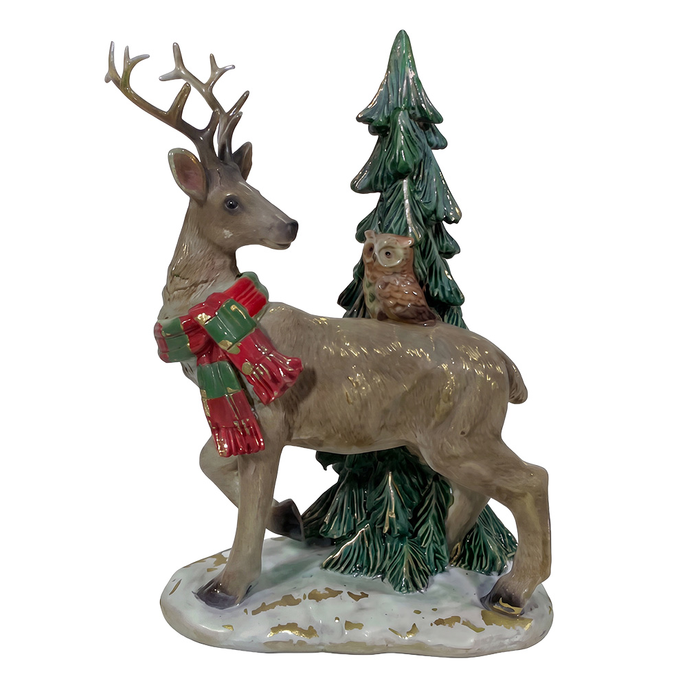 Decoration Deer Brown Green 14x11x20 cm
