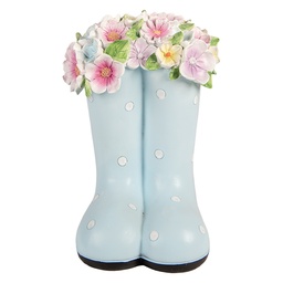 [6PR5946] Decoration Boot Blue White 20x18x26 cm