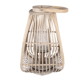 [6RO0614L] Tealight Holder Beige 27x27x42 cm