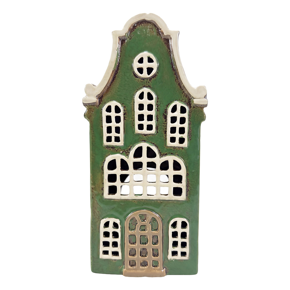 Waxinelichthouder huis 12x9x26 cm