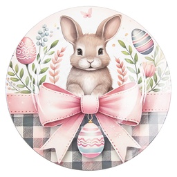 [66442] Presentation Plate White Pink Ø 33x1 cm