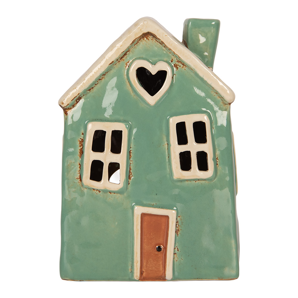 Waxinelichthouder huis 13x9x18 cm