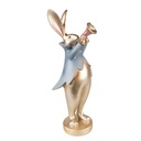 Statua Decorativa Coniglio Oro 9x8x26 cm