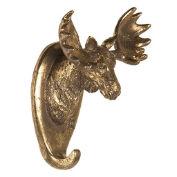 [6PR3427] Wanddecoratie haak eland 10x7x13 cm