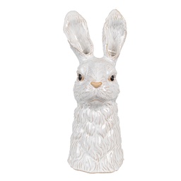 [6CE1852] Decorative Vase Rabbit White 13x14x33 cm