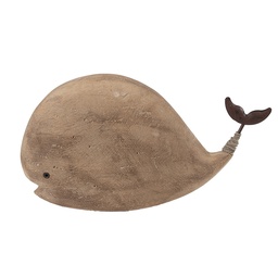[6H2434] Decorazione Balena Marrone 26x7x14 cm