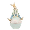 Image de décoration Lapin Marron Bleu Vert 15x12x25 cm