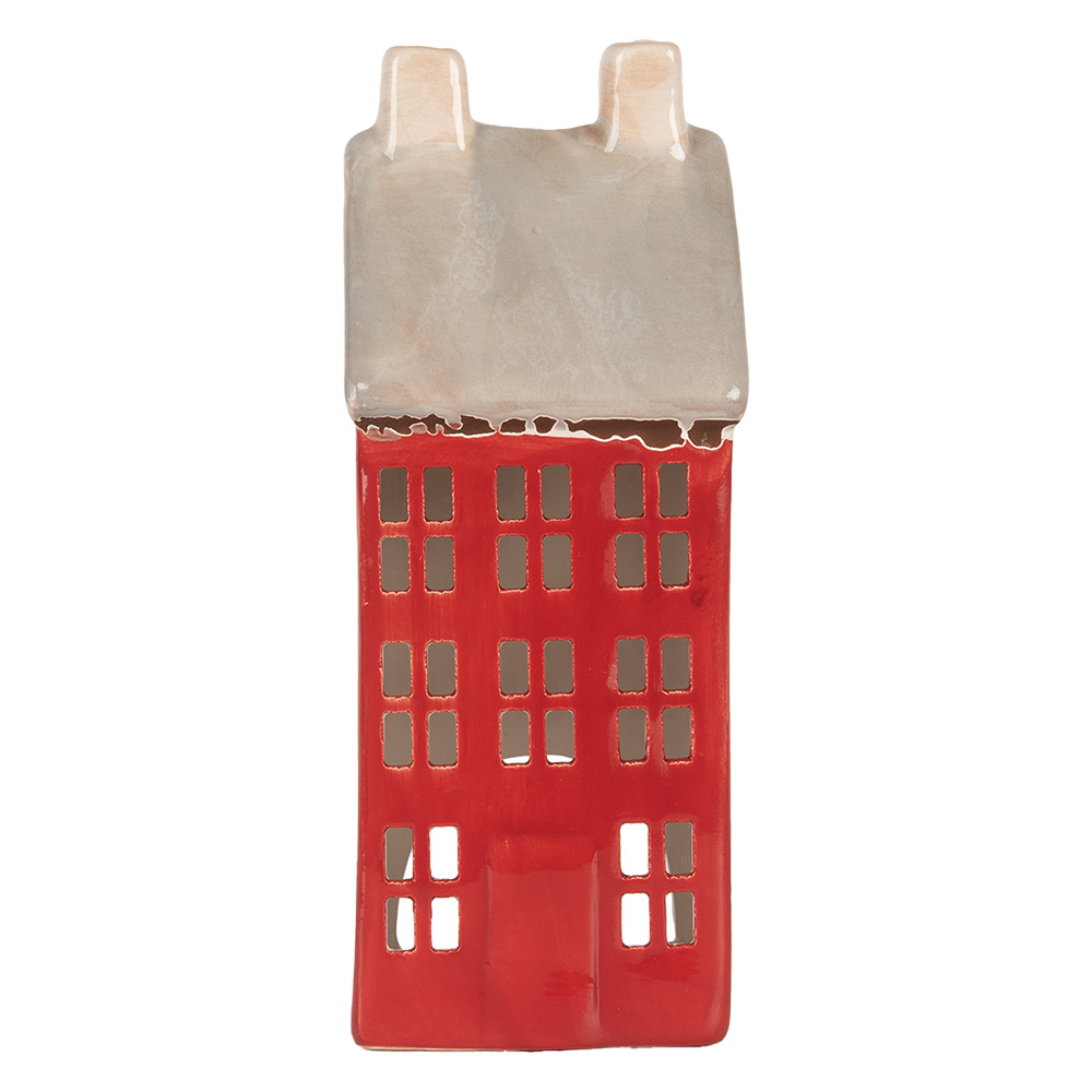 Waxinelichthouder huisje 7x7x18 cm