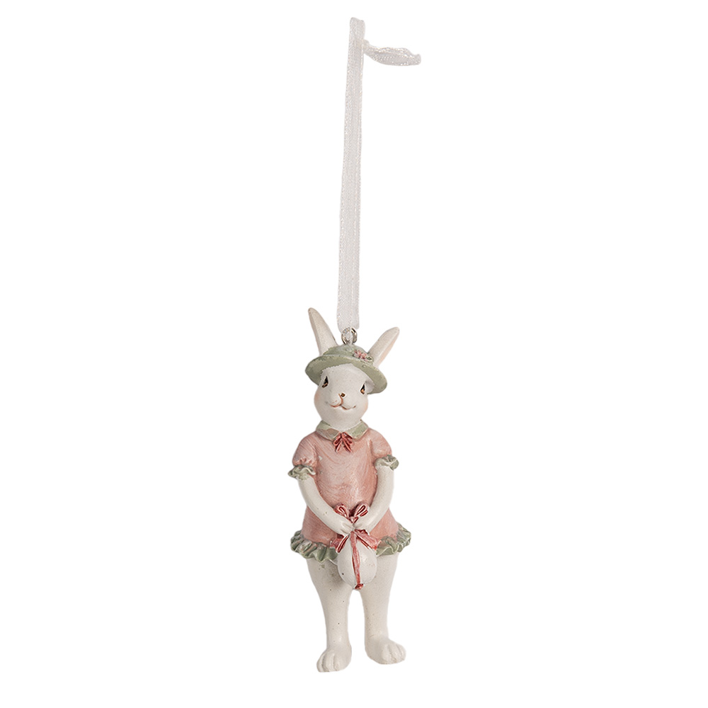 Decoratie hanger konijn 4x4x10 cm