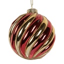 Weihnachtskugel Goldfarbig Rot Ø 8x8 cm