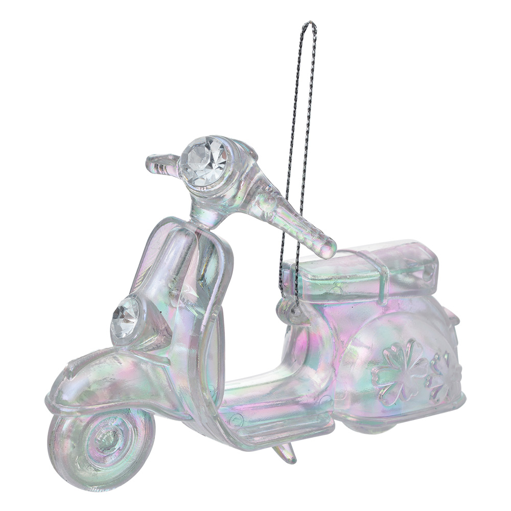 Anhänger Motorroller  Silberfarbig 12x4x8 cm