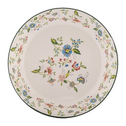 [6EM0005] Decorative Plate Beige Green Ø 30x3 cm