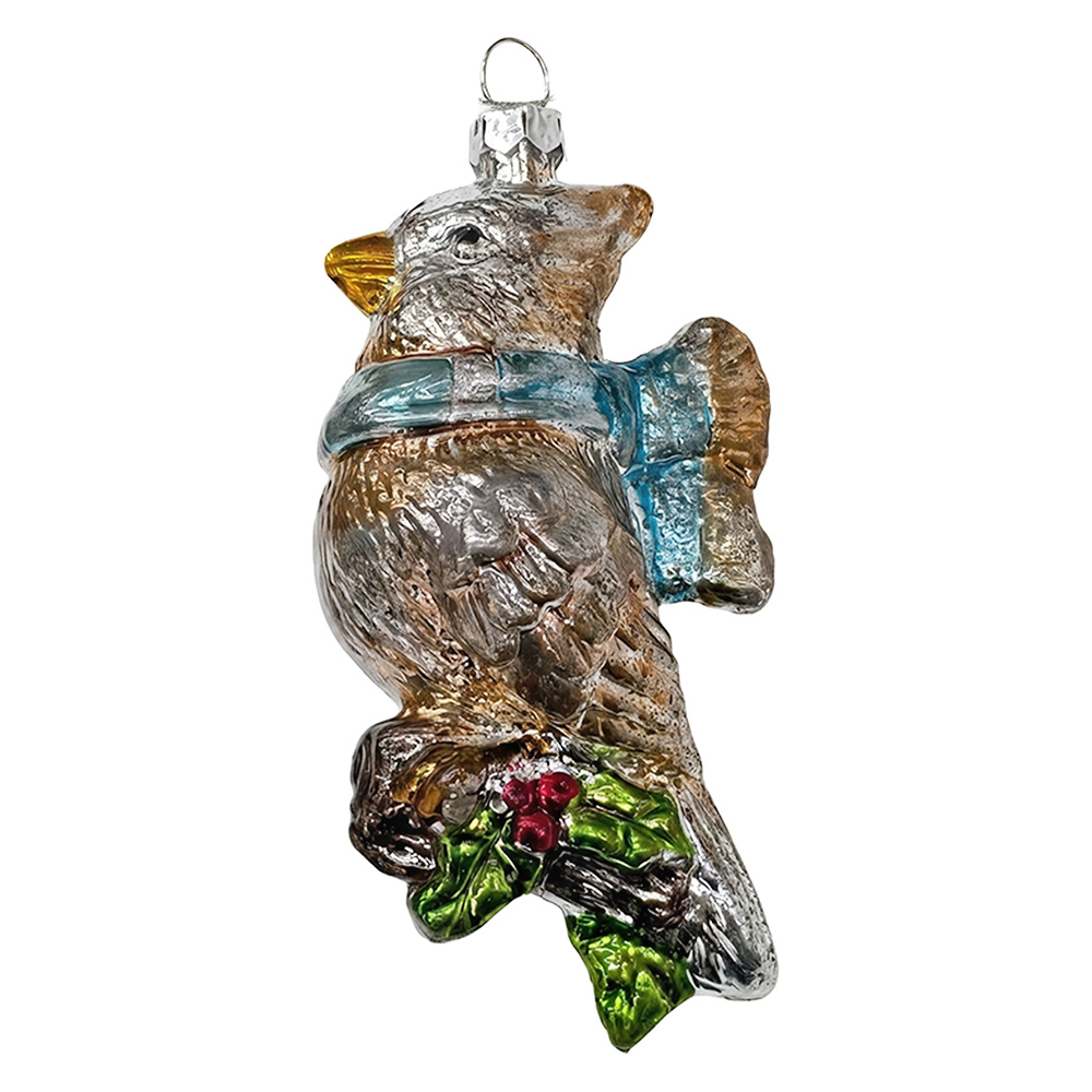 Christmas Bauble Silver colored Blue 10 cm