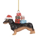 Décoration pendentif Chien Marron Noir 7x2x6 cm