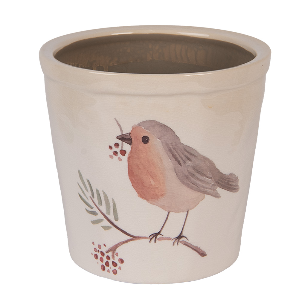 Pot de fleurs d'intérieur Beige Marron Ø 17x16 cm