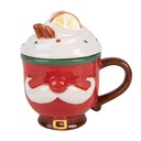 Tazza con Coperchio Rosso Bianco 13x10x14 cm / 350 ml