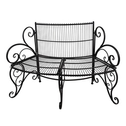 [5Y1275] Banc de jardin Noir 134x54x92 cm