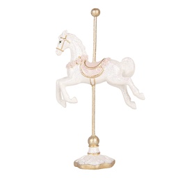 [6PR6405] Decoration Horse White Red 8x4x13 cm