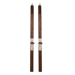 [5H0729] Decoration skis (2) Brown Beige 8x7x140 cm
