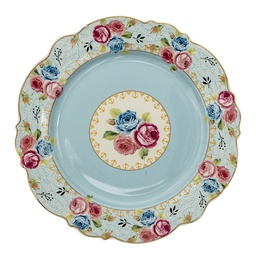 [6CE1280] Crockery Breakfast Plates Blue Ø 20x2 cm