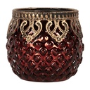 Porte-lampion en verre Rouge Ø 9x8 cm