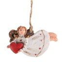 Deko Anhänger Engel Weiß Rot 7x1x5 cm