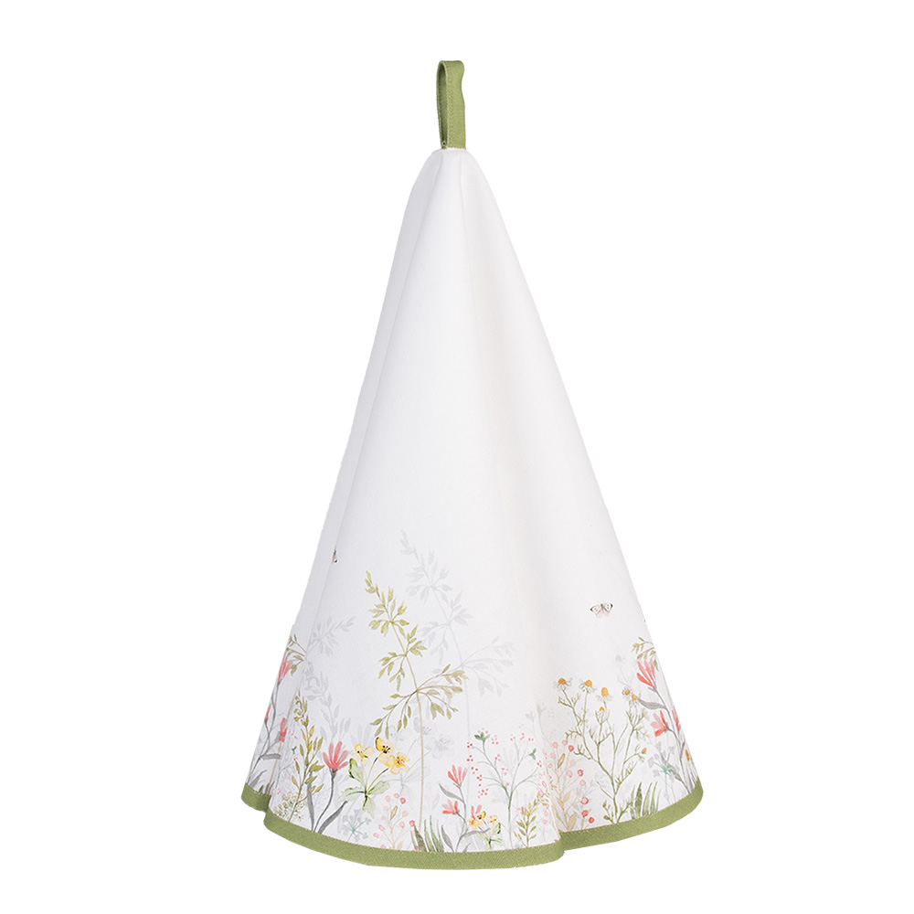 Geschirrtuch Weiß, Grün Ø 80 cm