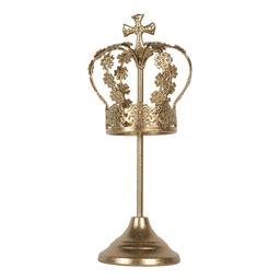 [6Y5957] Decoration Crown Gold colored Ø 12x30 cm