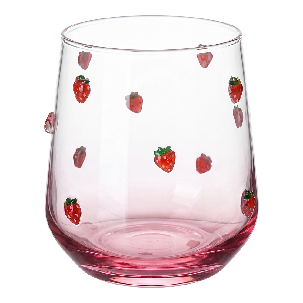 Water Glass Transparent Red Ø 7x11 cm / 320 ml