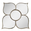 Specchio da Parete Fiore Argento 21x2x21 cm