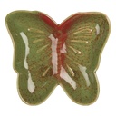 Schale Schmetterling Grün Rot 14x13x2 cm