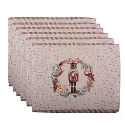 [KT040.160] Set de table sets (6) Beige Rouge 33x45 cm