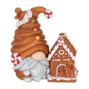 Image de décoration gnome avec LED Marron Bleu 14x9x15 cm