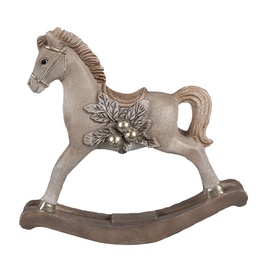 [6PR4170] Decoration Rocking Horse Beige 17x5x16 cm