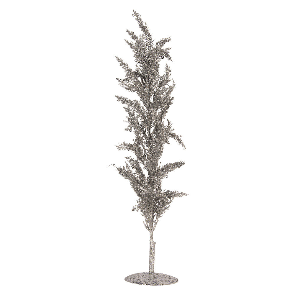 Dekoration Weihnachtsbaum Silberfarbig 12x12x60 cm