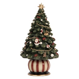 [66754] Boîte à musique Sapin de Noël Vert Rouge Ø 13x23 cm