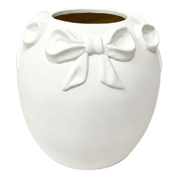 [6TE0597] Decorative Vase White Ø 16x16 cm