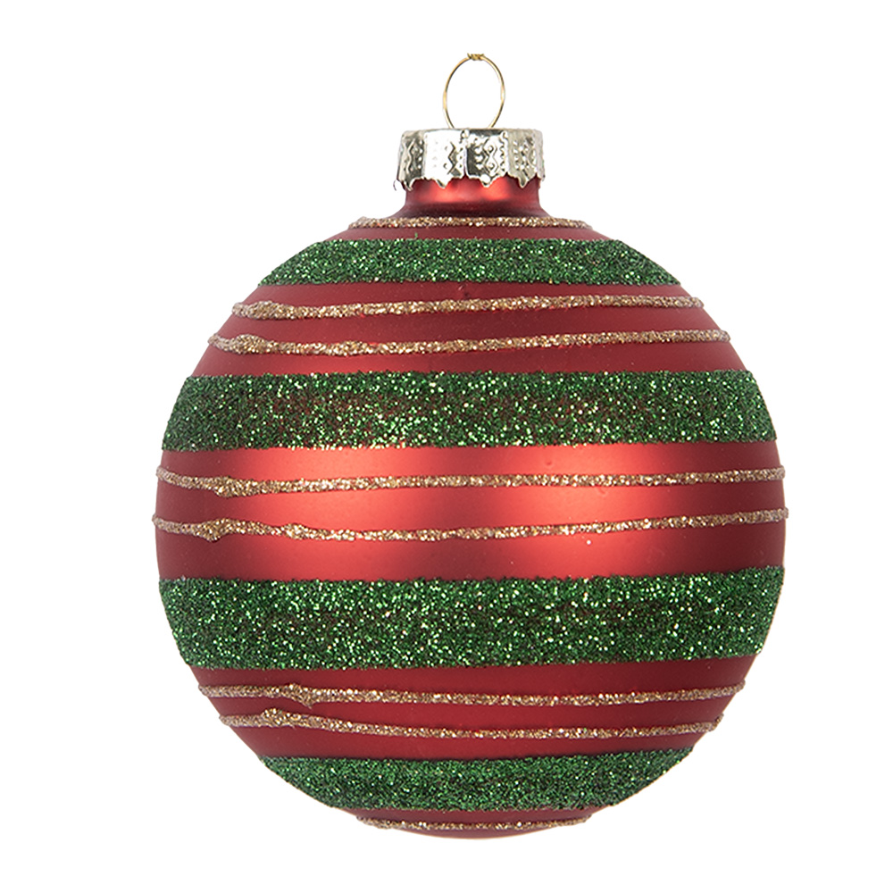 Boule de Noël Rouge Vert Ø 8x8 cm