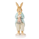 Statua Decorativa Coniglio Marrone Turchese 7x5x15 cm