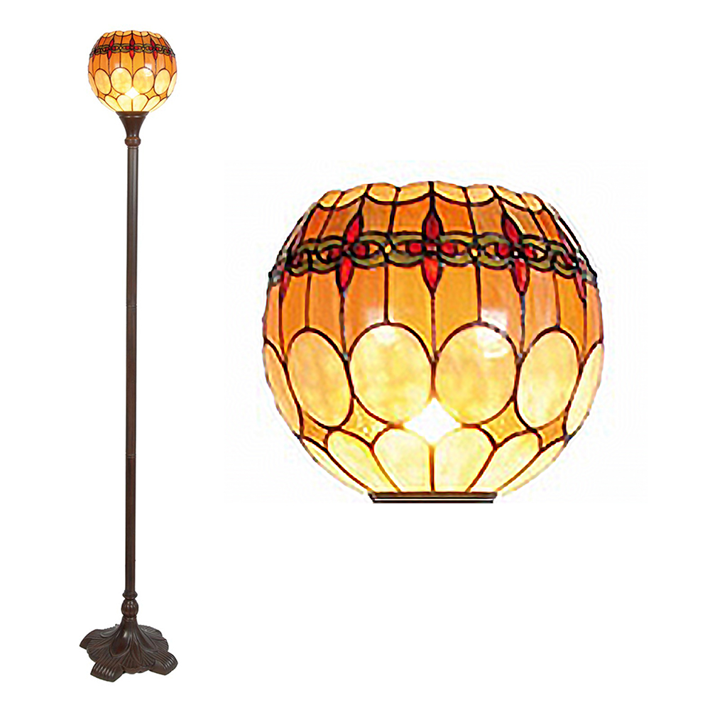 Floor Lamp Tiffany Brown, Yellow Ø 27x184 cm E27/max 1x60W