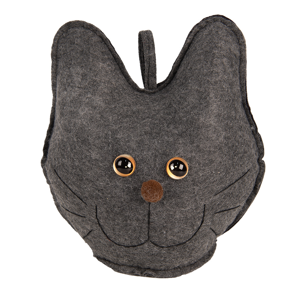 Décoration Chat Gris 20x14x22 cm