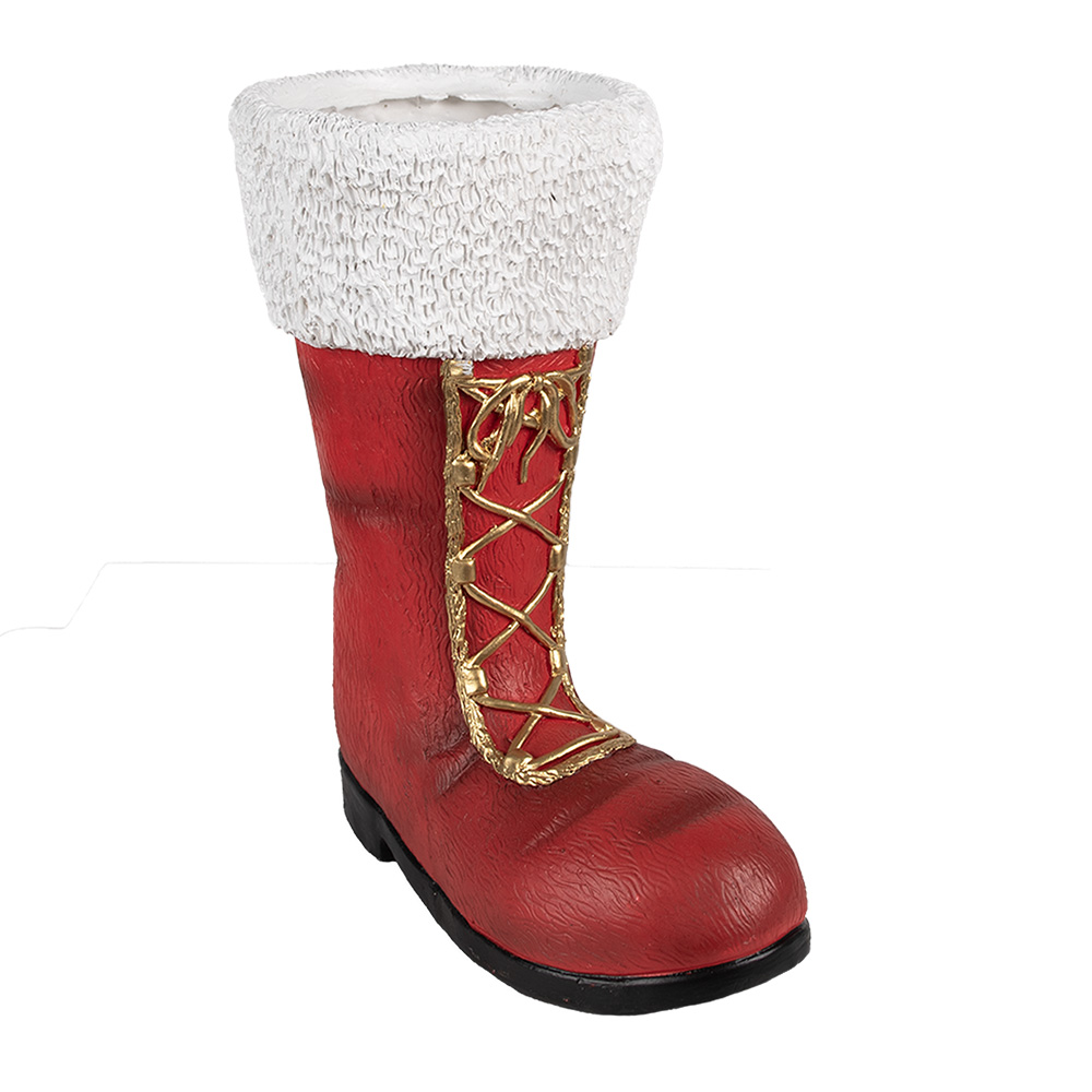 Decorazione Natalizia Stivale Rosso Bianco 32x19x36 cm