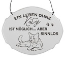 Textschild Weiß Schwarz 18x1x15 cm