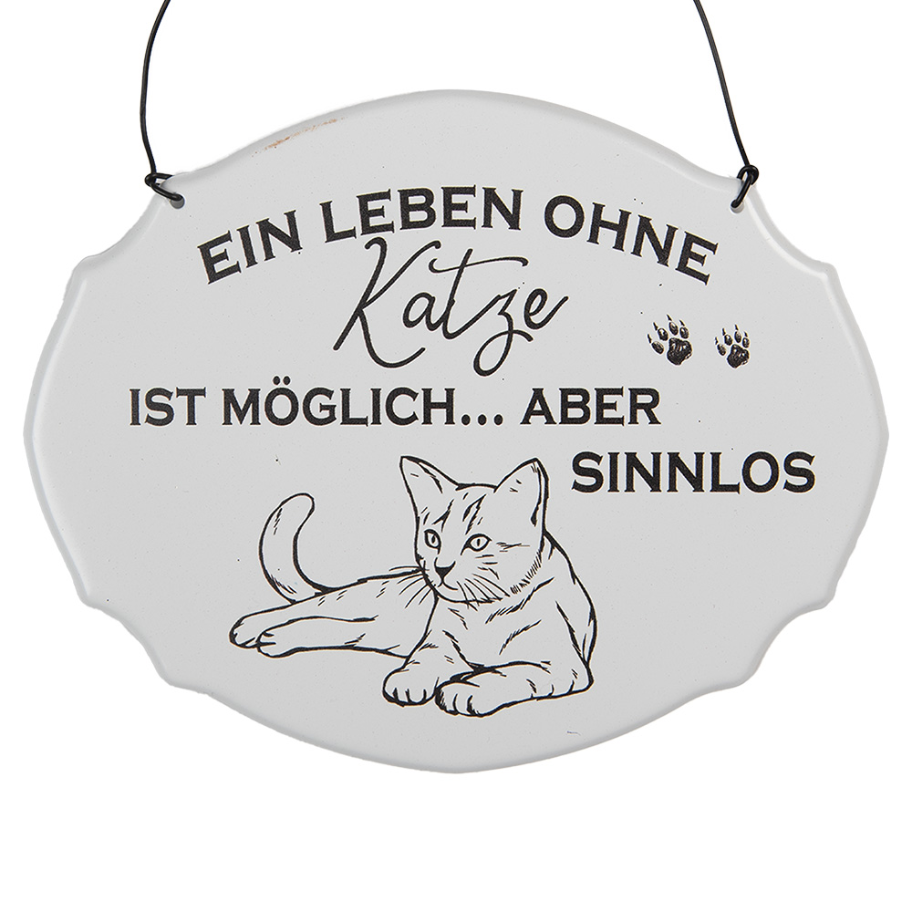 Textschild Weiß Schwarz 18x1x15 cm