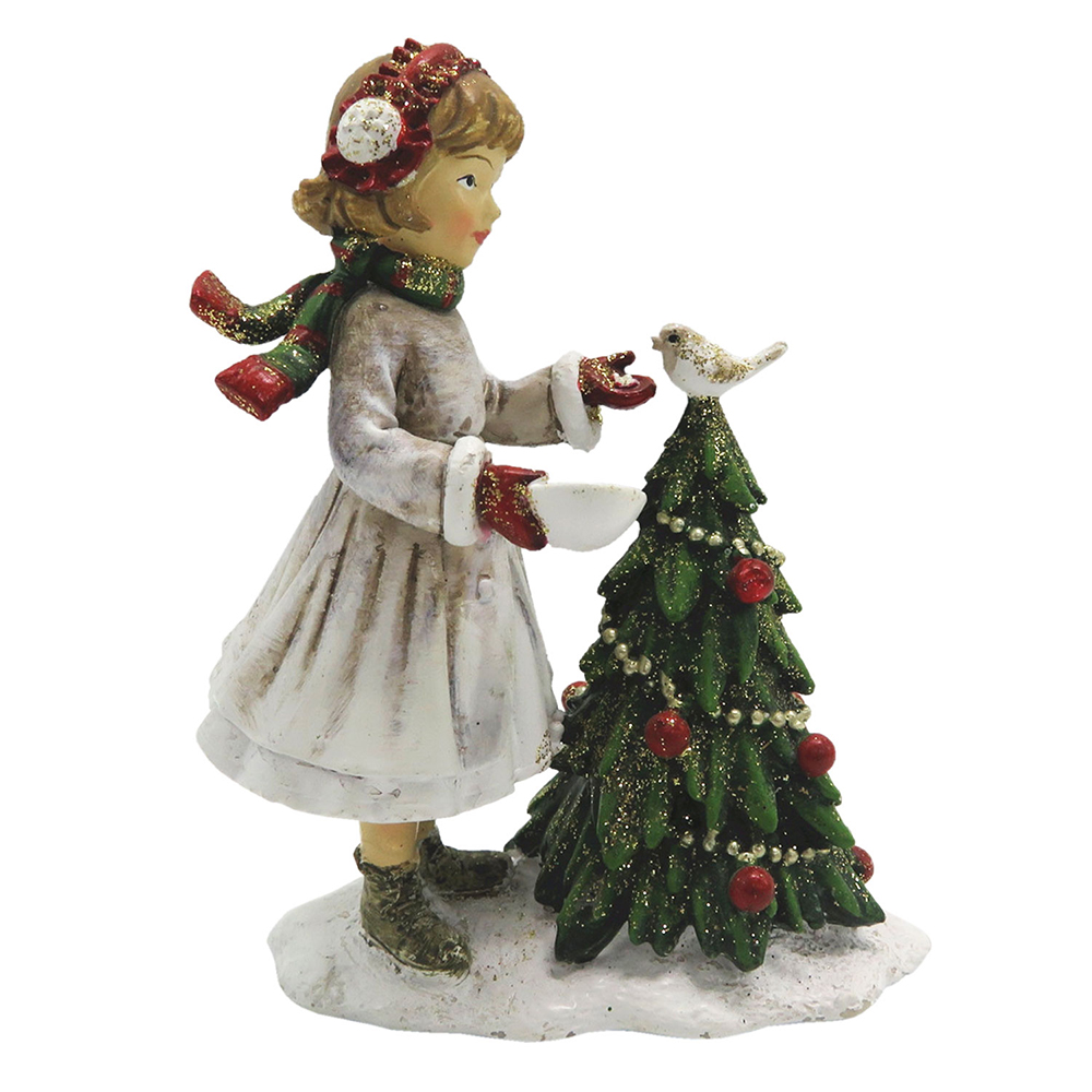 Image de décoration de Noël Enfant Blanc, Vert 9x5x12 cm
