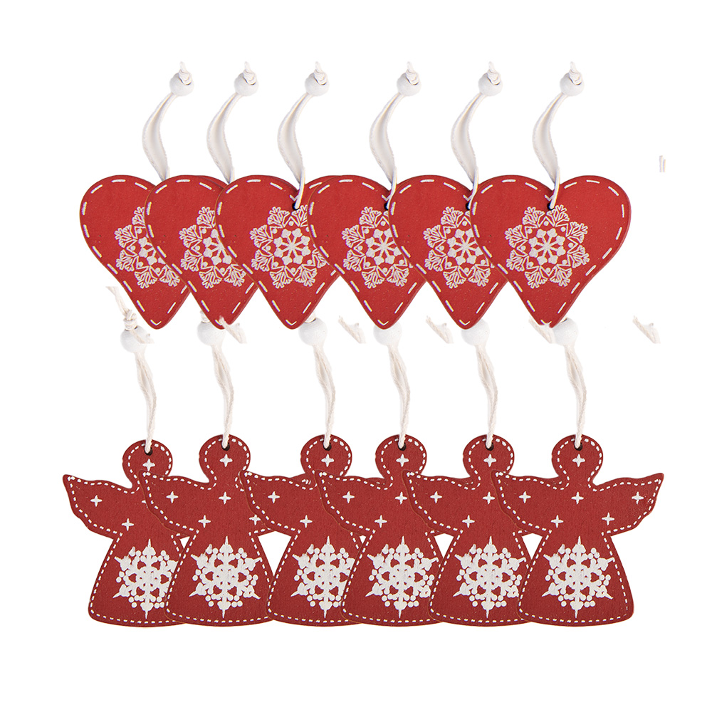 Ciondolo Decorativo Cuore Rosso Bianco 13x13x1 cm (12)