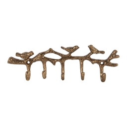 [6Y5883] Appendiabiti da parete 5 ganci Color oro 18x2x6 cm