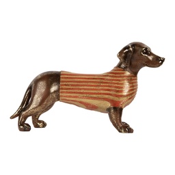 [6PR6210] Décoration Chien Marron Rouge 40x11x24 cm